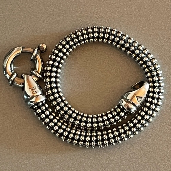Silpada 925 Sterling Silver  mesh bead bracelet, sailor clasp.  Rare find 🔥 - Picture 2 of 8